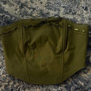 PacSun Beverly and beck Olive Green Strapless Corset Top